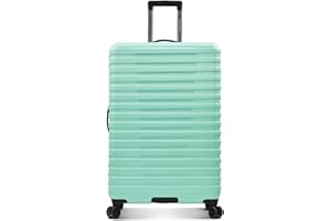 U.S. Traveler Boren Polycarbonate Hardside Rugged Travel Suitcase Luggage with 8 Spinner Wheels, Aluminum Handle, Mint, Checked-Large 30-Inch