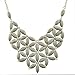JANE STONE Fashion Necklace Tessellate Necklace Net Statement Beaded Jewelry Bib Jewellery for Women Party Gift(Fn0511-Grey)