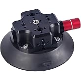 MIMIRACLE Camera Suction Cup Mount 4.5" Heavy Duty Pump Vacuum Mount -Black | Compatible with Action Cameras &amp; DSLR, Heavy Duty Suction Grip for Car, Glass and Smooth Surfaces, 132lb Vertical Hold
