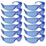 SAFE HANDLER Full Color Safety Glasses | One Size, Adult, Youth, Full Color Polycarbonate Lens and Temple, BLUE, 12 per Box (1 box/12 Pairs)