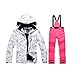 Fashion Women's High Waterproof Windproof Snowboard Colorful Printed Ski Jacket and Pants