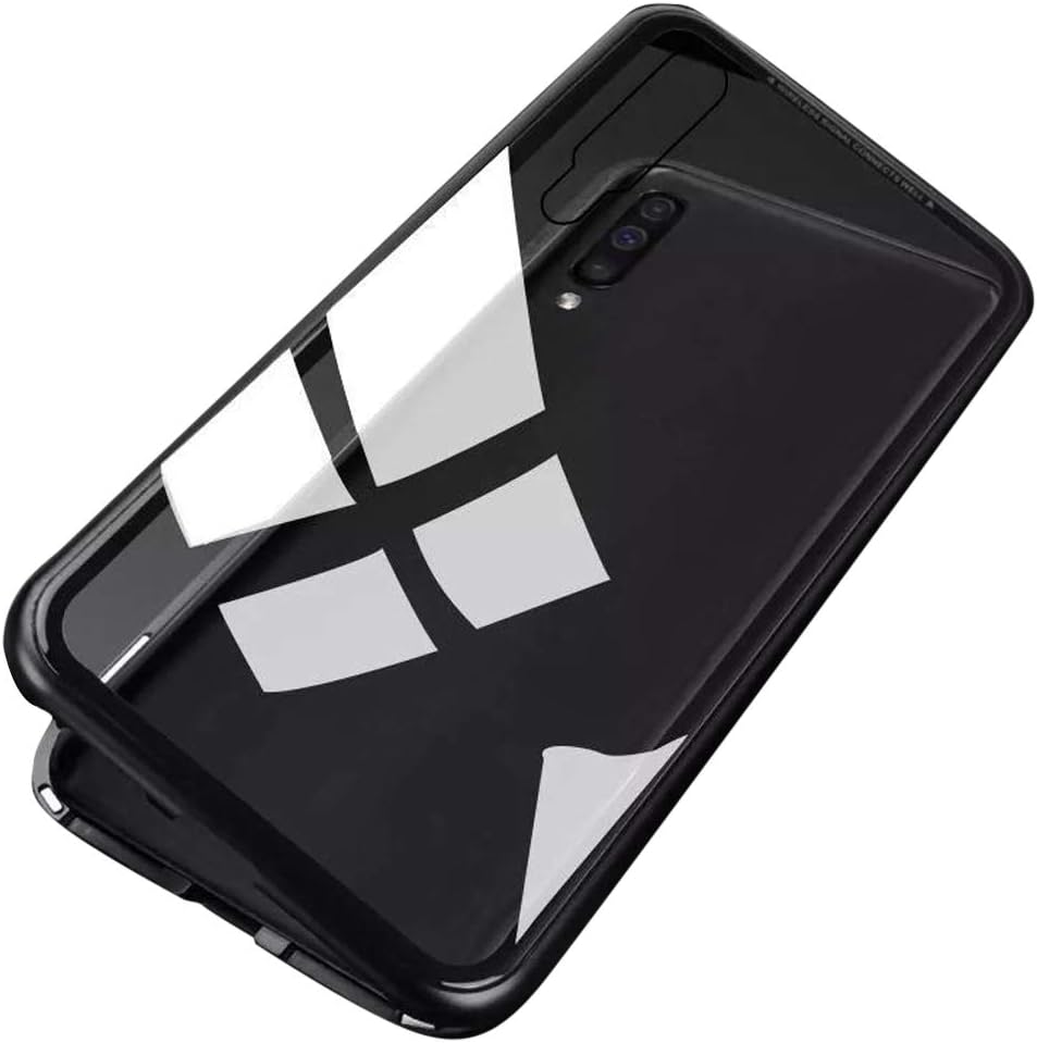 toataLOpen Anti-Scratch Back Cover for Samsung Galaxy A10/A20/A30/A50/A70, Full Tempered Glass Magnetic Phone Case Black for Samsung Galaxy A20