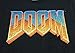 Doom Video Game Gradient Logo Men's Black T-Shirt (Large)