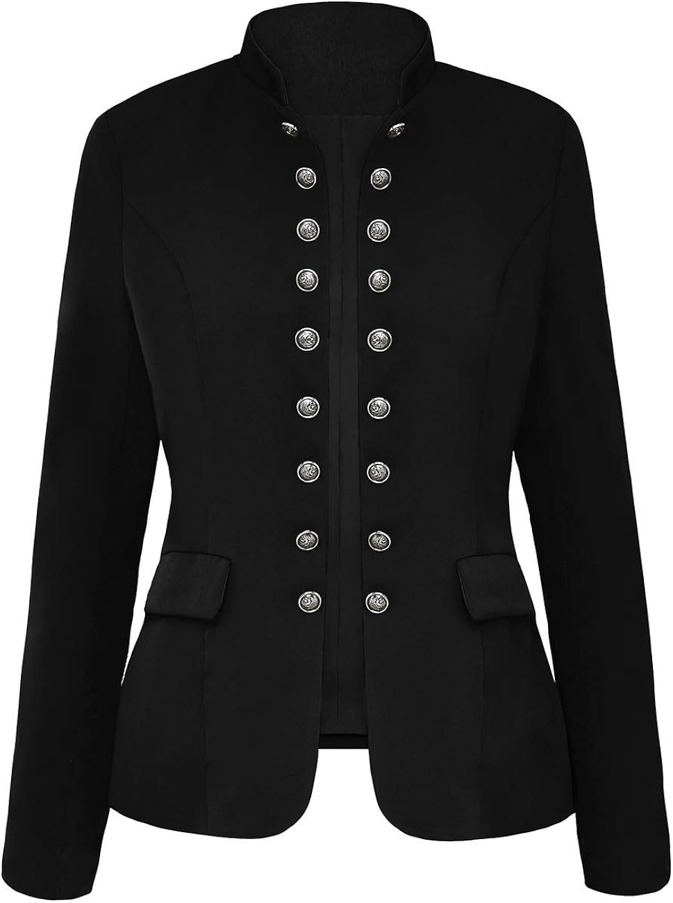 luvamia Women's Open Front Long Sleeves Work Blazer Casual Buttons Jacket Suit at  Women’s Clothing store