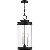 Savoy House 5-901-BK Englewood Traditional Vintage Coastal Clear Glass Outdoor Hanging Lantern, 3-Light 120 Total Watts, 24" 