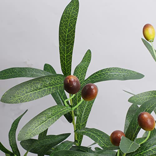 HO2NLE 37.5inch Olive Branches Stems Artificial Greenery Olive Branches