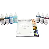 AmScope SK-6 Microscope Stains Vital Stain Kit - 7 Bottle Set, 6 Different Stains for Microscope Slides, Used on Living Cells Without Killing Them