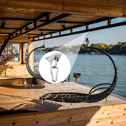 Deckenhaken Hängesessel, Edelstahl Schwerlast Deckenhalterung bis 450KG 180° Drehen Schaukelhaken Boxsack Aufhängung mit 4 Schraube für Beton Holz Hängematte Stuhl Sandsack, Yoga, Sling Trainer, Gym