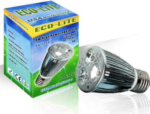 ECO-LITE High Power 9W PAR16 LED Flood 45° Daylight Bulb ~ Equiv. 50w