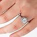 3.75CT Stainless Steel Solitaire Engagement Ring Propose Wedding Anniversary Statement (Silver, 7)