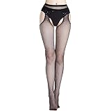 Shecret Women's Fishnet Stockings Sparkly Rhinestone Tights Black Glitter Stockings