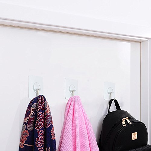 Adhesive Hooks Wall Hangers Without Nails 15 Pounds (Max) 180 Degree