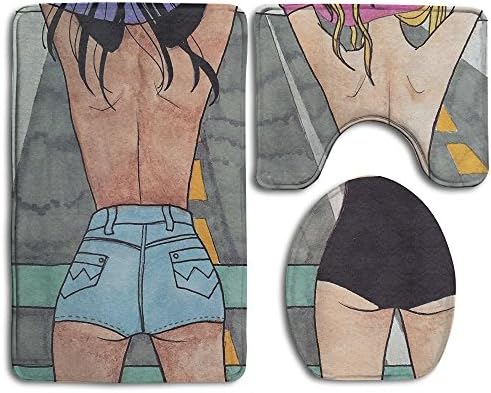 Bathroom Rug Mats Set 3 Piece - Memory Foam Extra Soft Shower Bath Rugs – Contour Mat And Lid Cover - Perfect Combination Of Luxury And Comfort - Feminism