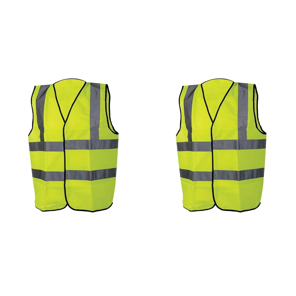 Silverline 633674 Hi-Vis Waistcoat Class 2 L 108-116cm (42-46") (Pack of 2)