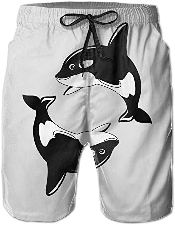 SHEERY Orca Whale Quick Dry Beach Shorts Swim Trunk Board Shorts
