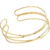 KOLODOGO Gold Silver Hollow Cuff Bracelets for Women Adjustable Wide Open Bangle Bracelets Arm Cuff Fashion Jewelry Gifts