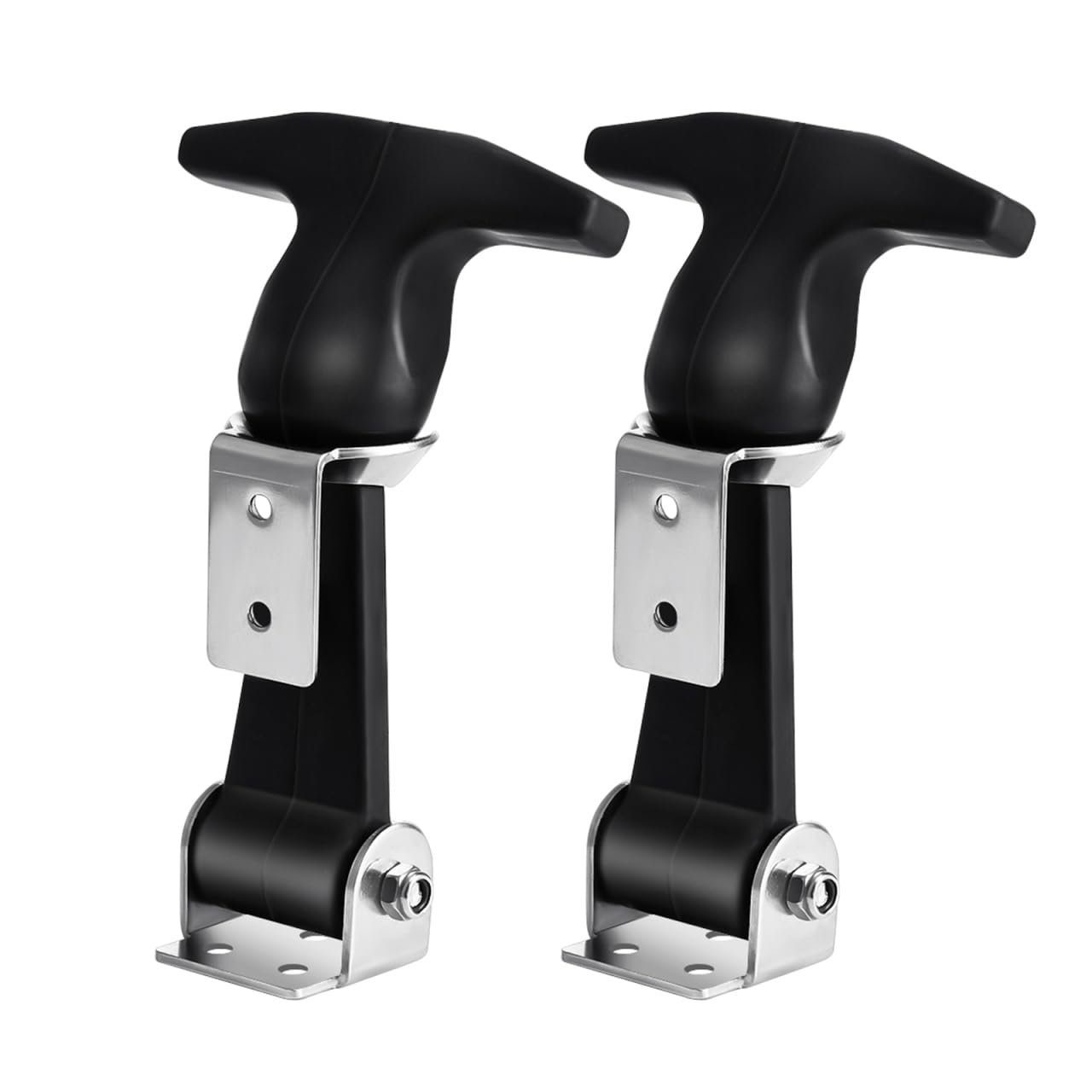 Housoutil Rubber Hood Closure, Pack of 2, Elastic Stainless Steel Tension Clasp, Rubber, Flexible T Handle Hasp, Hood Rubber Tractor Pull Locks for Tool Box, Vehicle Engine, Bonnet