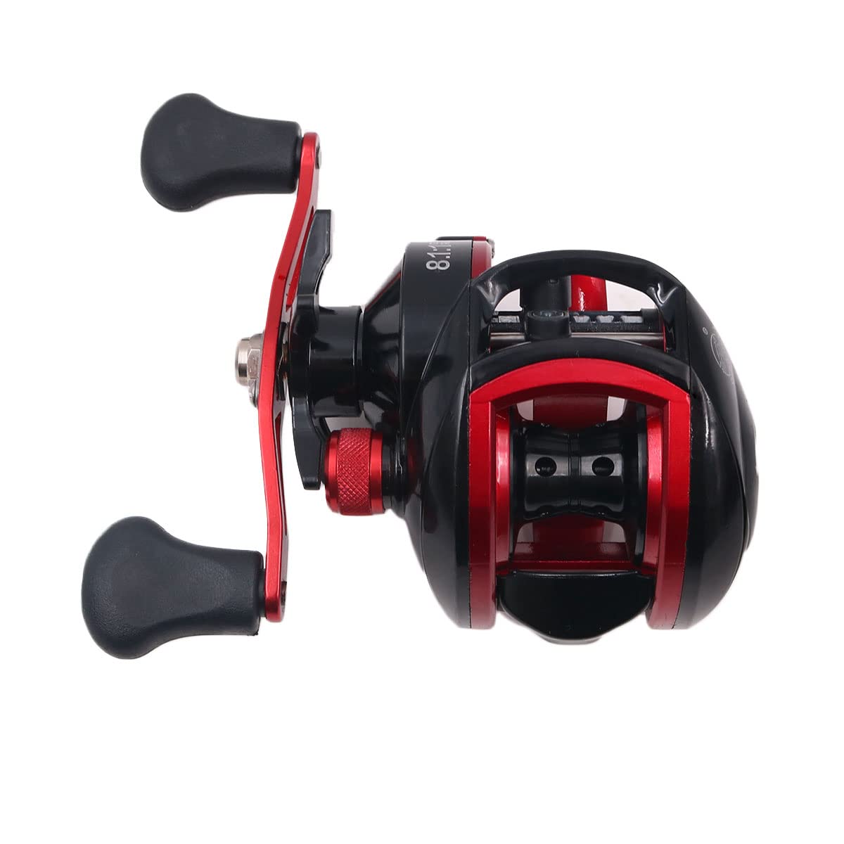 ZONADAH High Speed 8.1: 1 Baitcaster Reel Fishing Reels Adjustable Brake System 18+1 Ball Bearings Left Handed Boat Sea Saltwater Freshwater Fishing Reel 8KG Max Drag