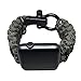 FireLine Paracord Watch Band for 42mm and 44mm Apple Watch, Replacement Strap with Rugged Outdoor Survival Stainless Steel Shackle and 550 Paracord