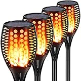 Aityvert Solar Lights Upgraded 42.9 Inch, Solar Flickering Flame Torch Lights Dancing Flames Landscape Decoration Lighting Dusk to Dawn Auto On/Off Outdoor Path Lights for Garden Patio Driveway 4 Pack