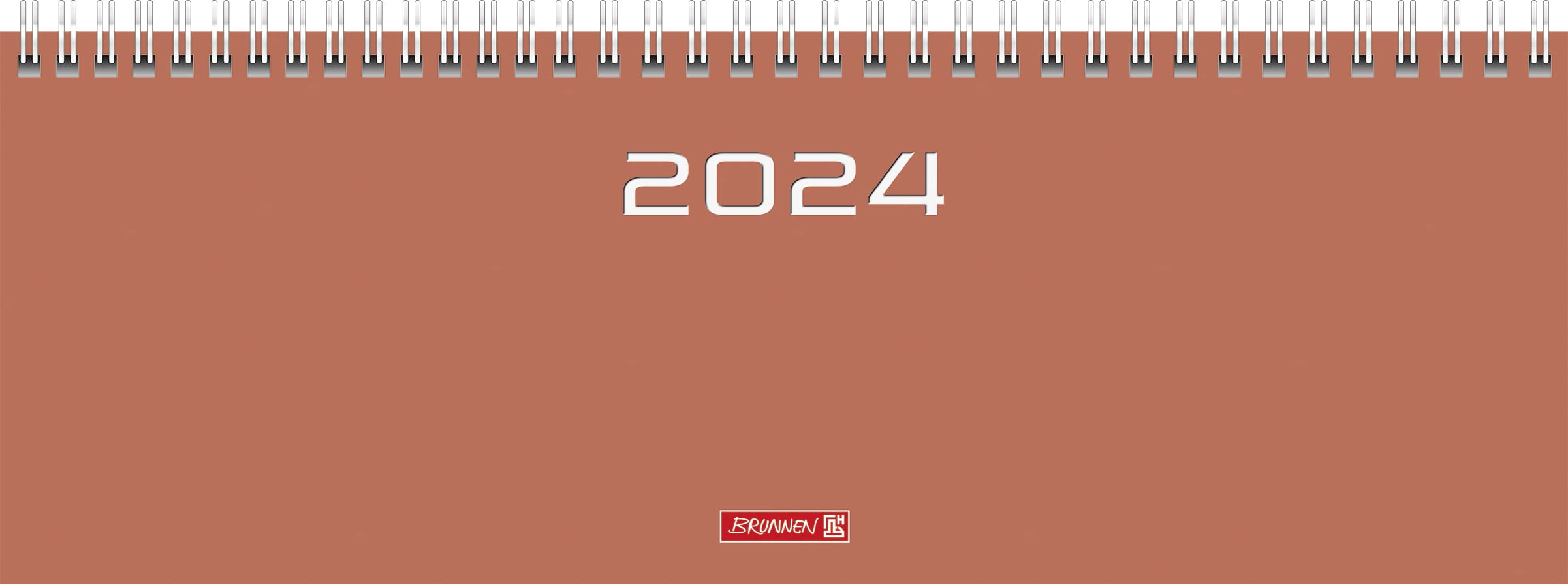BRUNNEN Weekly calendar model 772 2024, 2 pages = 1 week, sheet size 29.7 x 10.5 cm, coral