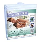 Protect-A-Bed Allerzip Terry Water/Bedbug Proof Pillow Case, Queen, 2-Pack