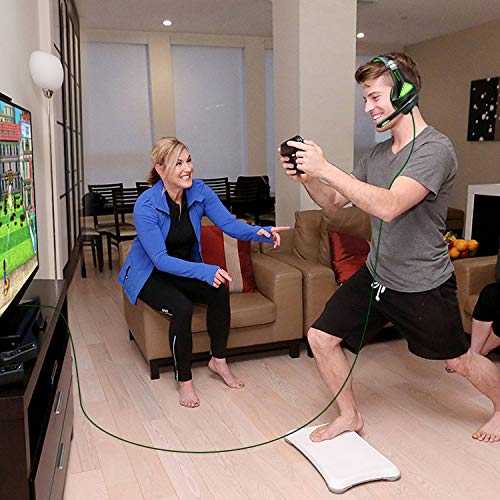 TURN RAISE Upgraded 3.5mm Stereo Gaming Headset for Xbox One, PS4, PC - Surround Sound Over-Ear Headphones with Noise Cancelling Mic for Playstation 4, Laptop, LED Lights &Volume Control (Green)