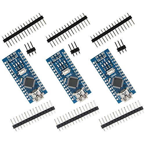 WYPH Mini Nano V3.0 Module ATmega328P 5V 16MHz CH340G Chip Microcontroller Development Board for Arduino Without USB Cable (Not-soldered Nano 3pcs) - Thumbnail 3