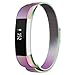 Oitom Fitbit Alta HR Accessory Bands and Fitbit Alta Band,New Fashion Stainless Steel Milanese Loop Wristband (2 Pack Colorful+Sakura Pink, Small 5.1