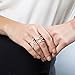SOMEN TUNGSTEN Double X Criss Cross Ring Sterling Silver Rose Gold Pave CZ Wedding Band