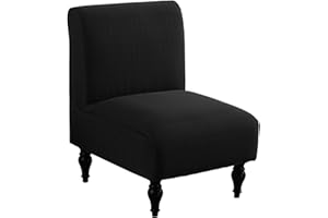LAVISH COVER LavishCover Armless Accent Chairs Covers, Thick Armless Recliner Sofa Cover Stretchable, Removable Armless Chair Slipcover for Living Dining Room Hotel (Black, 1pc)