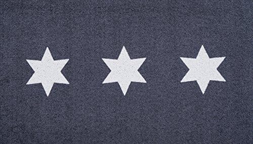F&S SHOE-CLEANER 65 x 110 cm GREY STARS robust quality door mat. Easy to clean. Washable at 30 degrees in the wash machine. Manufactured in WESTERN EUROPE.