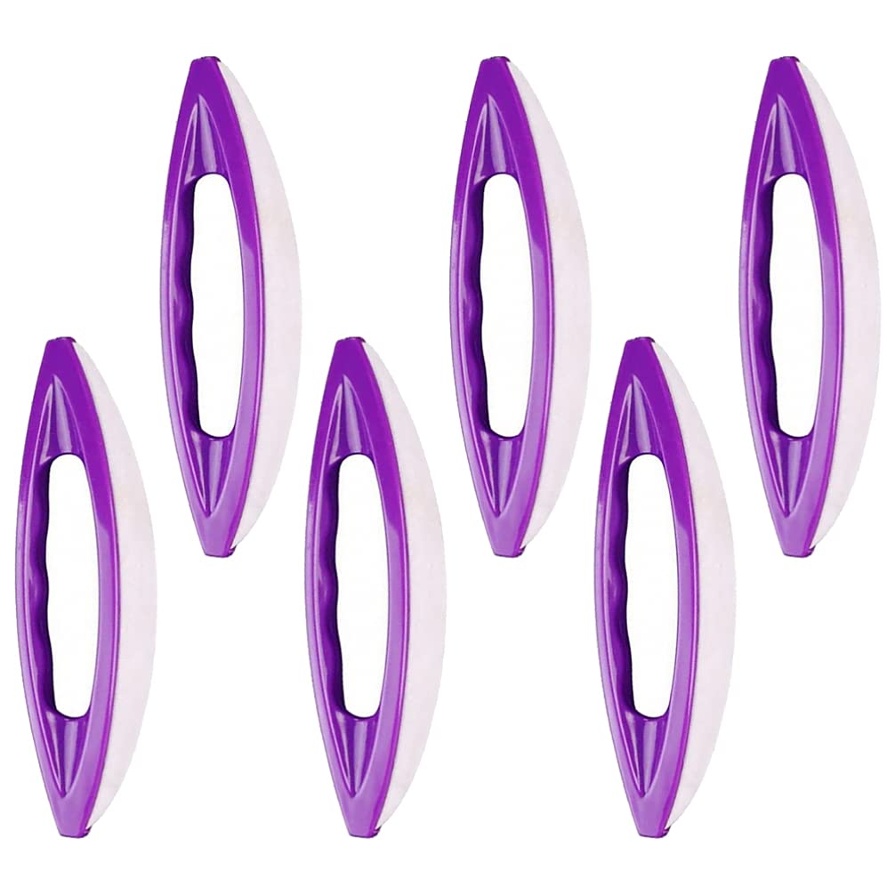 6Pcs Chamois Nail Buffer Nail Files with Sheep Leather Professional Nail Polishing Brush Nail Waxing for Salon Home Cosmetic Manicure Pedicure Purple