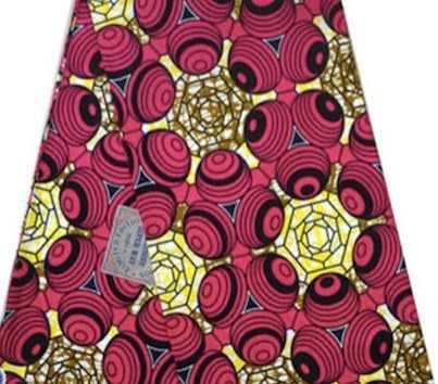 Ankara Fabric African Print Clothing Designs- Wax Material For Fashion, Dresses, Top, Skirt, Jewelry, Shoes, Bags, Head Wraps, Shirt -Pattern Styles Red -6 Yards