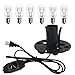haraqi Himalayan Salt Lamp Cord (6ft) with Dimmer Switch,Original Replacement Cord with Base Assembly(3.34 Inches) and 6 Piece 25 Watt E12 Bulbs for Salt Rock Lamp