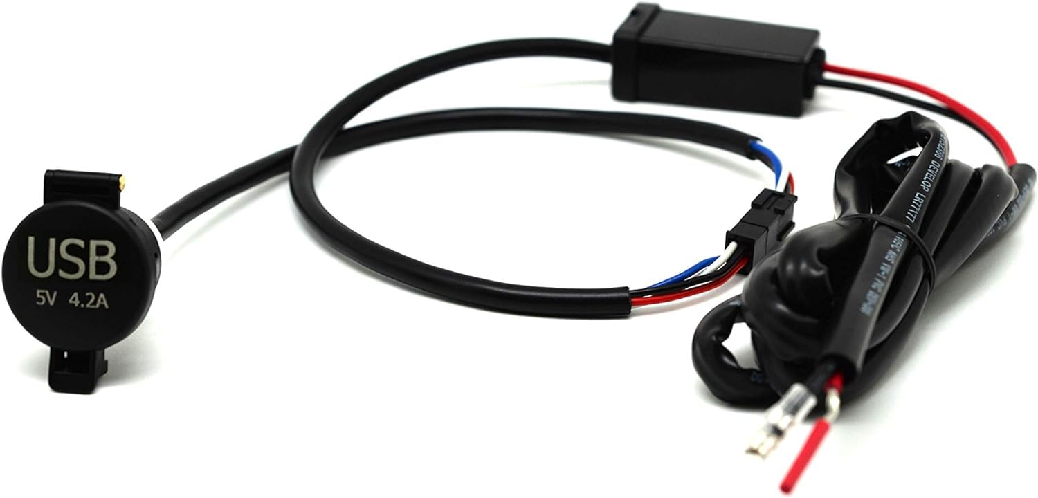 Cliff Top Weatherproof Motorcycle USB 5V 4.2 Amp Dual USB Charging Port for Motorcycle/Motorbike/Scooter/Surface Panel Mount ATV UTV Smart Phone GPS Tablet Camera