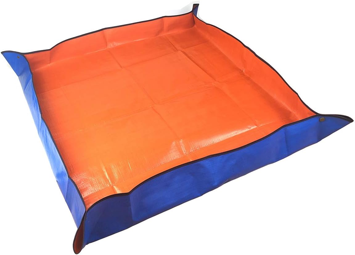 BKey Plant Repotting Square Mat, Foldable Succulents Gardening Mat Transplanting Repotting Plant Change Soil Watering Pads Anti Dirty Bonsai Succulent Potting Tarp for Plants Indoor Transplantation