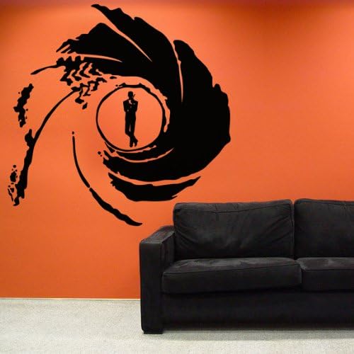 James Bond Bullseye Wall Decal 48" x 48" Black