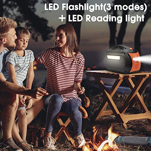Portable Power Station, 178Wh Solar Generator with Battery Pack AC Outlet and Camping Lights for CPAP Machine, Home Backup Supply, Emergency, Hurricane, Hunting, Phones (Solar Panel Not Included)