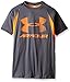 Under Armour Boys' HeatGear Armour Up Digi Fitted Short Sleeve Shirt, Graphite (040)/Traffic Cone Orange, Youth X-Large