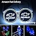 2pcs LED Car Cup Holder Lights for Chevrolet, 7 Colors Changing USB Charging Mat Luminescent Cup Pad, LED Interior Atmosphere Lamp