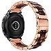 V-MORO Compatible Galaxy Watch 42mm Band Women,20mm Rose Gold Stainless Steel Strap with Tortoise Resin Bracelet Replacement Galaxy Watch 42mm SM-R810/Gear S2 Classic SM-R732/R735 Smartwatch