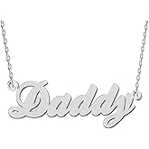 BeautyLiLi Personalized Made Stainless Steel Dainty Name Necklace Silver Gift for Mother Daddy