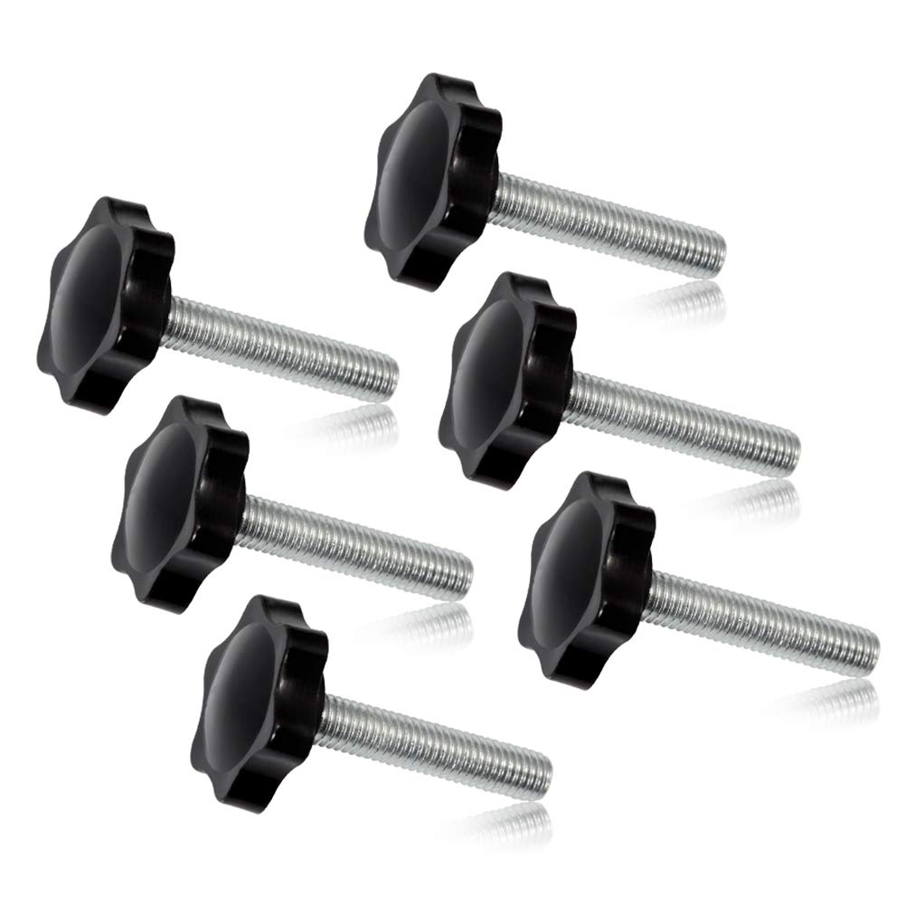 SPEEDWOX 6 Pcs Clamping Screw M8 x 40 Plum Hex Shaped Hand Knobs Knurled Thumb Screw Handle Clamping Knob Male Thread Metric Thread