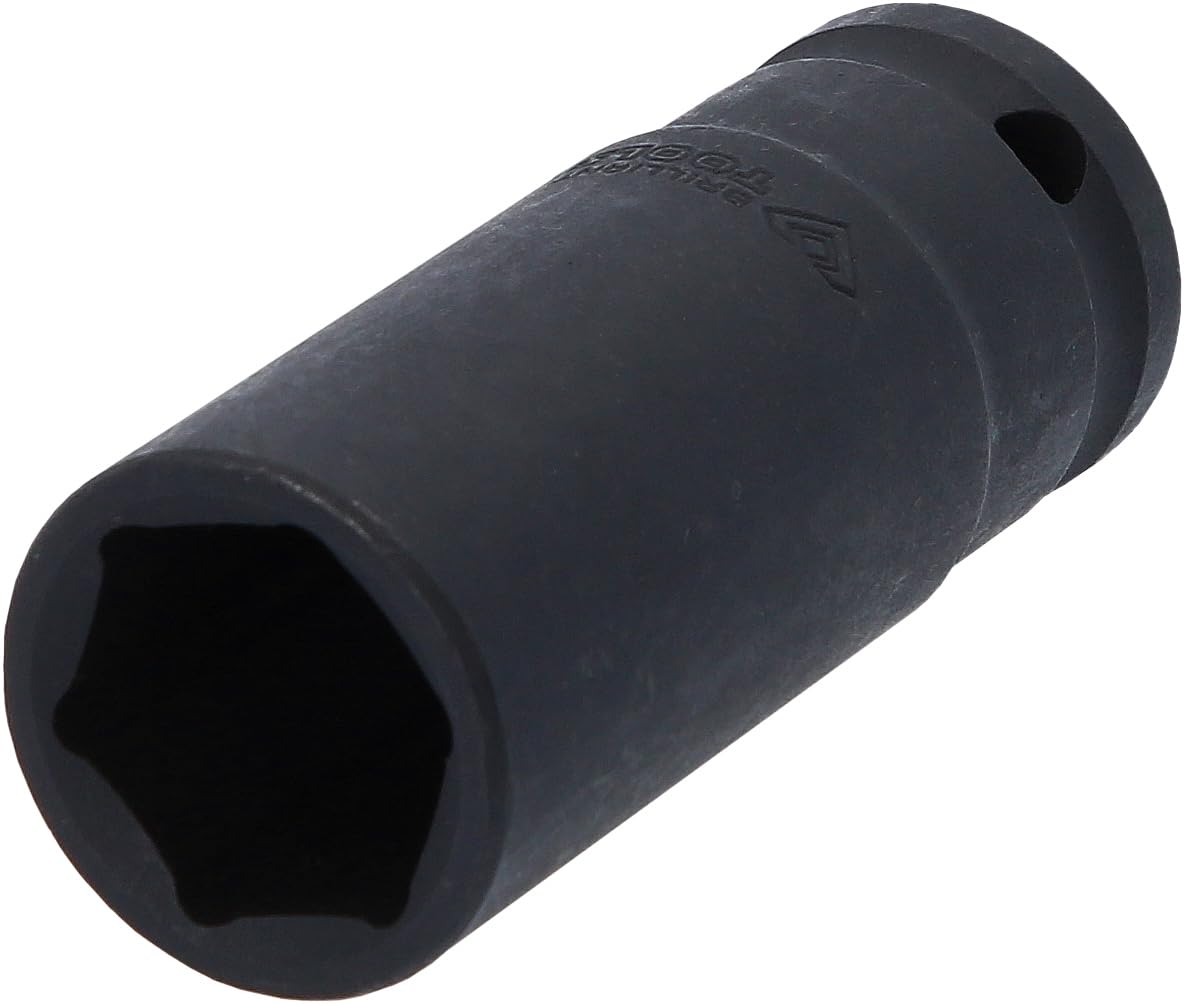 BRILLIANT TOOLS BT022664 1/2 Inch Hexagonal Impact Socket, 22 mm, Long [Powered by KS Tools]