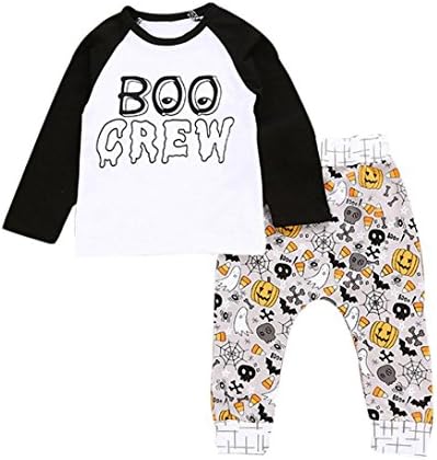 Boys Clothing Sets, 2PCS Newborn Baby Boy Letter Pumpkin T Shirt Tops + Pants Halloween Infant Outfits Set