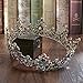 S SNUOY Baroque Crowns for Women Full Round Birthday Tiaras Vintage Rhinestones Queen Crowns for Birthday Party Prom