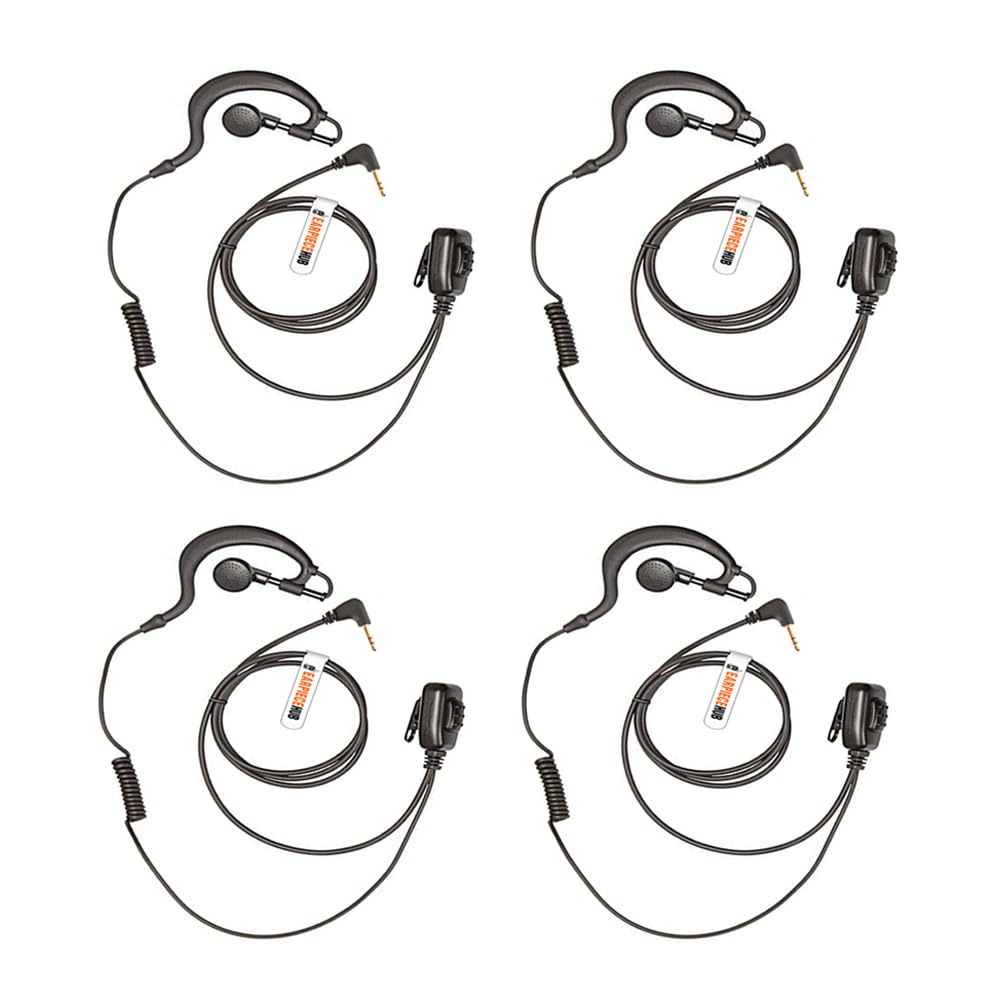 4 x G-Shape Security Radio Earpiece Headset Compatible with MOTOROLA 1 Pin | TALKABOUT | COBRA | TLKR Radio T3, T5, T6, T7, T8, T9, T60, T80