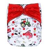 EcoAble Baby Charcoal Bamboo All-In-One AIO Cloth Diaper w/ Pocket, Size 10-35Lb (Farm)