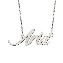 BYBWBL Aria Name Pendant Necklace Silver Color